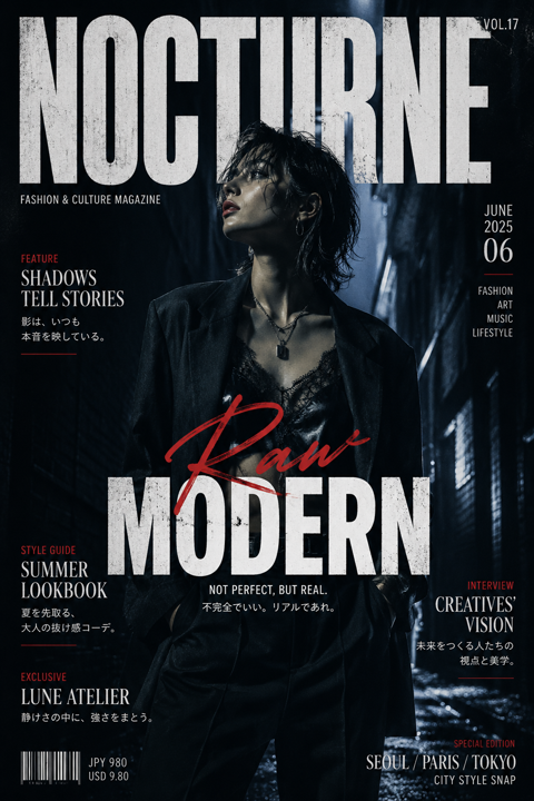 シネマティックファッション雑誌ポスター